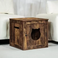 Cat Litter Box Furniture, Hidden Litter Box Enclosure Cabinet With Single Door, Indoor Cat House, Rustic Brown 20.5" X 20.5" X 19.7" -BlueBuffalo Sales Store GUEST 8a8ee313 be88 48d3 a2b2 54f15cec90f6