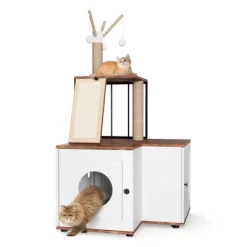 2-in-1 Multi-Level 48.8 Inch Cat Tree With Hidden Litter Box Enclosure-Includes Scratching Posts, Toy Balls, Play Area & Storage Cabinet For Cats 17 2-in-1 Multi-Level 48.8 Inch Cat Tree With Hidden Litter Box Enclosure-Includes Scratching Posts, Toy Balls, Play Area & Storage Cabinet For Cats -BlueBuffalo Sales Store GUEST 8a8efca6 774a 4557 a3d9 691b8a8f31d8