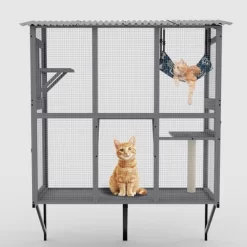 Gulches 61in H X 48in W X 24in D SkyWindow Cat Catio Gray 1 Pack Multi Cat Livestock Supplies Product Type -BlueBuffalo Sales Store GUEST 8bb5e3c5 9ea4 4f43 b599 ff3c3d01c66b