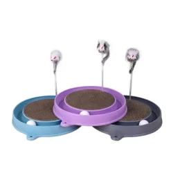 Multi-functional Cat Scratching Board With Ball Track With Spring And Ball, Anti-scratch Furniture Artifacts Must-have For Cat-owning Families Grey