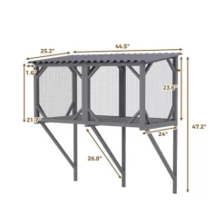 Akoasm 44.5 In. W Large Indoor Wooden Cat Cage With Bug Proof For Sunbathing, Napping & Overlooking-Gray -BlueBuffalo Sales Store GUEST 8c55e51d afe8 43d9 b7fc b5f3c6d254e0