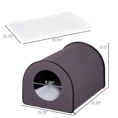 Gulches 14in H X 21in W X 16in D WarmDome Cat House Brown 1 Pack Heated Shelter Livestock Supplies Product Type 5 Gulches 14in H X 21in W X 16in D WarmDome Cat House Brown 1 Pack Heated Shelter Livestock Supplies Product Type - Image 5