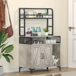 Garvee Cat Litter Box Enclosure With Shelf Storage, Large Hidden Litter Box Furniture, Wood Cat Washroom Storage, Indoor Cat House Furniture, Grey -BlueBuffalo Sales Store GUEST 8d13d54a 44d6 4058 8108 3f674bfa5504