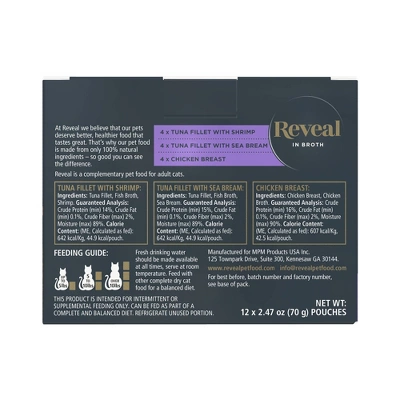 Reveal Natural Limited Ingredient Grain Free Variety Of Tuna And Chicken Flavors In Broth Wet Cat Food - 2.47oz/12pk 4 Reveal Natural Limited Ingredient Grain Free Variety Of Tuna And Chicken Flavors In Broth Wet Cat Food - 2.47oz/12pk - Image 4