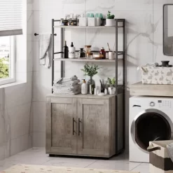 Cat Litter Box Enclosure, 2-in-1 Cat Litter Box Furniture Hidden With 2 Tier Storage Shelves And Doors, Wooden Cat House -BlueBuffalo Sales Store GUEST 8dc06c02 e80d 43ad a181 469c09b7c1a7 1