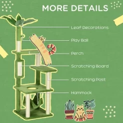 56" Cat Tree For Indoor Cats With Hammock, Cat Tower With Scratching Post, Platforms For Indoor Cats, Green -BlueBuffalo Sales Store GUEST 8dc71cf0 04a1 4d8b a40f a81ca375f900 3