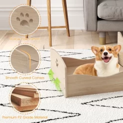 Tangkula Elevated Pet Bed Frame Indoor Large Cat Bed W/ Rails Cute Headboards Animals Bed -BlueBuffalo Sales Store GUEST 8dcbfd80 3696 4b01 8e7a 128a6081c820