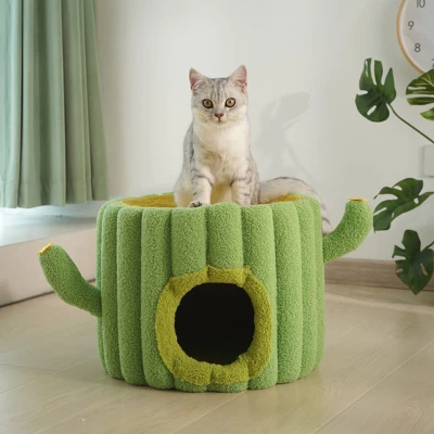 Fairyland™ - Cactus Sisal Bucket Cat Bed - Cute Plush Cat House With Scratching Post For Indoor Cats 9 Fairyland™ - Cactus Sisal Bucket Cat Bed - Cute Plush Cat House With Scratching Post For Indoor Cats - Image 9