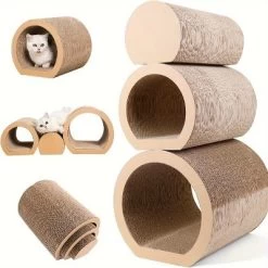 3 In 1 Cat Tunnel Bed, 3 Sizes Cat Scratching Board Bed, Corrugated Cat Scratching Board -BlueBuffalo Sales Store GUEST 8e416dc1 e222 42c5 a1d6 95f5aba1d522