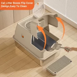 Stainless Steel Covered Cat Litter Tray, Large Top Entrance Enclosed Detachable Metal Cat Litter Box With Flip Cover And Cat Litter Scoop -BlueBuffalo Sales Store GUEST 8f0d928f 9b6c 4f7c 8e7a d0d2bb054515