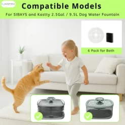 Nispira Cat Water Fountain Filter Replacements For Kastty Sibays 2.5Gal/9.5L Large18CM Dog Water Fountain Wireless Pumps Black Sponge, 6 Packs -BlueBuffalo Sales Store GUEST 8f1b11da 1f50 4a4a b202 ecf2d794b28c