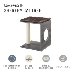 Sam's Pets Sheree 17" Cat Tree In Gray Brown -BlueBuffalo Sales Store GUEST 8f59bb66 6f2f 43d4 8cfb f4234d32439b