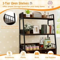 Tangkula Cat Litter Box Enclosure Hidden Cat Washroom Cabinet W/3-Tier Shelves Charging Station Winding Entry & Scratching Board Versatile Storage -BlueBuffalo Sales Store GUEST 8f5e847e bfca 41b4 973a ee003179da53