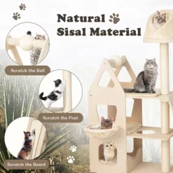 Tangkula 52" Tall Cat Tree W/ Scratching Post Ball & Board Plush Condo Padded Perch 13 Tangkula 52" Tall Cat Tree W/ Scratching Post Ball & Board Plush Condo Padded Perch -BlueBuffalo Sales Store GUEST 8f763e14 44b4 4b53 b2ac 3a39fe85caad