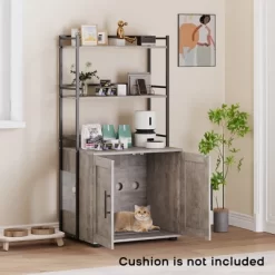 Cat Litter Box Enclosure, 2-in-1 Cat Litter Box Furniture Hidden With 2 Tier Storage Shelves And Doors, Wooden Cat Washroom Furniture -BlueBuffalo Sales Store GUEST 8fe64c74 de8b 49fa bed2 570173244d36