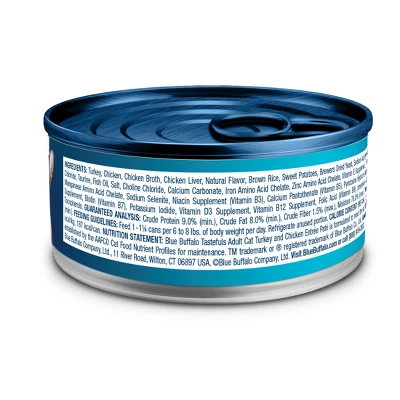 Blue Buffalo Tastefuls Natural Pate Wet Cat Food With Turkey & Chicken Entrée - 5.5oz 1 Blue Buffalo Tastefuls Natural Pate Wet Cat Food With Turkey & Chicken Entrée - 5.5oz
