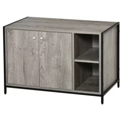 PawHut Wooden Cat Litter Box Enclosure, Multipurpose Anti-Tracking Pet Kitten House, Indoor End Table With Double Doors & Storage Shelves -BlueBuffalo Sales Store GUEST 907c83db 1779 4812 8947 022b1975bf59