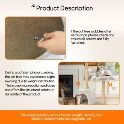 Artloge 47" Tall Sturdy Cat Tree Tower Multi-Level Play Activity Center Luxury Cats House With Cozy Condo & Scratching Post & Toy Ball -BlueBuffalo Sales Store GUEST 90ae04ce 2c58 4485 a372 7a5e698981c0