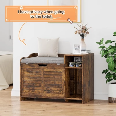 Litter Box Enclosure With Top Opening With Cushion 5 Litter Box Enclosure With Top Opening With Cushion - Image 5