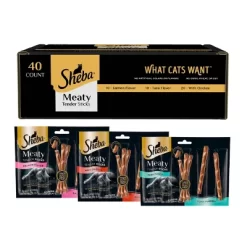 Sheba Salmon, Tuna And Chicken Flavor Variety Pack Meaty Sticks Cat Treats - 5.68oz/40ct -BlueBuffalo Sales Store GUEST 91ed13f3 0be5 43dc 8b5e f273947891e3