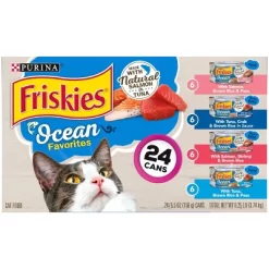 Purina Friskies Meaty Bits & Paté Ocean Favorites Fish Flavor Wet Cat Food - 5.5oz/24ct Variety Pack