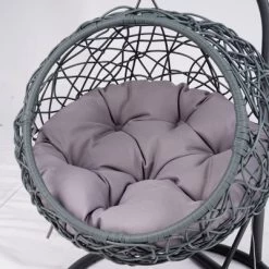 DOMETOUR Cat Swing Bed With Stand & Cushion, Rattan Wicker Appearance, Indoor Hanging Swinging Cat Bed For Cats, Small Dogs, And Small Animals Gray -BlueBuffalo Sales Store GUEST 9260f3b0 c701 4576 a5bb 06a377a26730