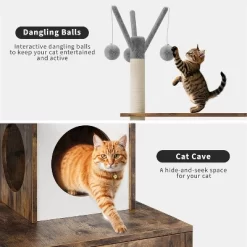 Cat Tree House, Cat Condos, Aesthetic Cats Tree, Hidden Litter Box, Wooden Cats Furniture With Multiple Platforms With Sisal Scratching Posts -BlueBuffalo Sales Store GUEST 928147c5 08d3 4552 8d2c 6bbb5ff9aa16