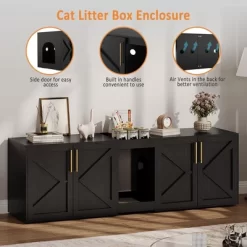 Double Cat Litter Box Enclosure, Hidden Cat Litter Box Furniture With Doors And Pads -BlueBuffalo Sales Store GUEST 9289998c f57e 45f4 b10b be2ddff2a717