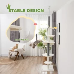 SKYONE Adjustable 88.6"-100.4" Floor-to-Ceiling Cat Tree With Hammock, Perches, Scratching Posts & -BlueBuffalo Sales Store GUEST 93a92b6f 5bdc 4282 95e2 417ea8b7fd6b