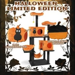 Angel Sar 61" Halloween Cat Tree With 2 Condos, 2 Hammocks & Perches, Large Cat Tower With Scratching Posts For Multiple Cats, Orange & Black -BlueBuffalo Sales Store GUEST 93fdd748 283d 4ed8 80e2 52f6f64177c2