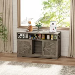 Cat Litter Box Enclosure For 2 Cats, 47" Double Hidden Cat Washroom With Scratch Pad -BlueBuffalo Sales Store GUEST 94341dc6 3738 4be2 9378 52981949ff36