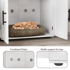 Litter Box Enclosure For 2 Cats, Cat House,Hidden Litter Box Enclosure Furniture,Wooden Enclosed Cat Litter Box Furniture,55”L X 17.7”W X 22.5”H -BlueBuffalo Sales Store GUEST 94f5d012 8ad9 41eb b2ce d942e7972a8d