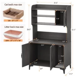 Garvee Cat Litter Box Enclosure With Shelves & Doors, Hidden Litter Box Furniture, Indoor Cat House Furniture For Most Of Litter Box -BlueBuffalo Sales Store GUEST 9576411b 322b 4acf 9b94 e7ff036a3cc7