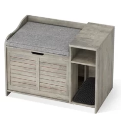2-in-1 Hidden Litter Box Enclosure Furniture Cabinet, Wooden Pet House Side End Table With Storage&Cushion -BlueBuffalo Sales Store GUEST 95db3cde 7d55 4814 9093 0561f790d5e5