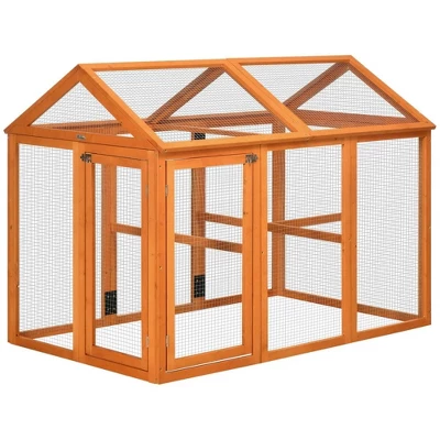 Resenkos Rabbit Hutch, Duck Cage Hutch,Chicken Coop,Wooden Chicken Run, Combinable Design With Perches,Orange 15 Resenkos Rabbit Hutch, Duck Cage Hutch,Chicken Coop,Wooden Chicken Run, Combinable Design With Perches,Orange - Image 15