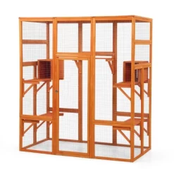 AZL1 Life Concept Pet Crates And Houses Multi Tiered Climbing Platforms Secure Enclosure For Multiple Cats, Orange, 62.4"*32.4"*70" -BlueBuffalo Sales Store GUEST 960dfac0 ac2c 4ac3 8188 236648bd79c9
