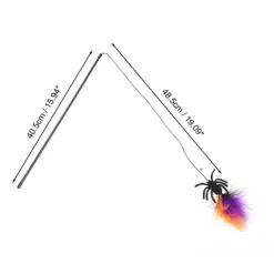 Unique Bargains Convenient Spider Pattern Cat Playing Rod Orange Purple 1 Pc