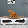 SEVOBAL Pet Scratcher Cat Scratcher Cat Toy Corrugated Cardboard, Modern Cat Furniture, Beige, 29.50"*8.50"*7.50"