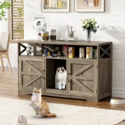 Cat Litter Box Enclosure For 2 Cats, 47" Double Hidden Cat Washroom With Scratch Pad -BlueBuffalo Sales Store GUEST 9797dabf 9711 421a 8b5d 8cb7ce62d064