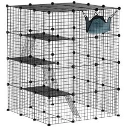 SKYONE 4-Tier DIY Cat Cage Indoor With Hammock, Ramps, 5 Doors & 63 Custom Panels - Spacious 12 -BlueBuffalo Sales Store GUEST 97ed57af 05bb 458c 8c16 47f049fa23c8
