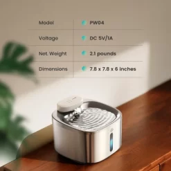 Oneisall PW04 Wireless Cat Fountain: 3.5L Stainless Steel, Battery Operated, Cordless, Rechargeable – Pet Water Dispenser（w/3Filters) -BlueBuffalo Sales Store GUEST 984df84c a109 4bd6 aab7 6b09959351ed