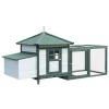 Resenkos Rabbit Hutch, Duck Cage Hutch,Chicken Coop,Chicken Coop Hen House Cage With Nesting Box, Enclosed Run And Removable Tray, Green
