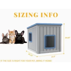 Yardgrace Plush Weatherproof Easy Assemble Sloping Roof Indoor Cat Shelter Bed -BlueBuffalo Sales Store GUEST 9860e51b 3425 4d0c 8912 fbb5f3298039