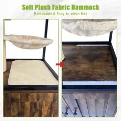 Litter Box Enclosure With Cat Tree, 57.5" Tall 2 In 1 Cat Tower With Sisal Scratching Posts, Wood Cat House Furniture With Hammock & Jumping Platform -BlueBuffalo Sales Store GUEST 98ac9820 936c 49e4 bf5a 89acfac40522