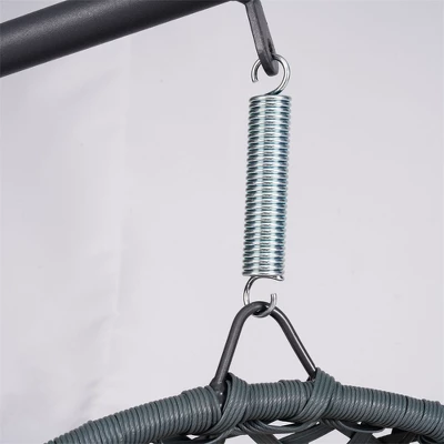 OUTSUPPLY Cat Swing Bed With Stand & Cushion, Rattan Wicker Hanging Hammock For Cats And Small Dogs, Indoor/Outdoor 7 OUTSUPPLY Cat Swing Bed With Stand & Cushion, Rattan Wicker Hanging Hammock For Cats And Small Dogs, Indoor/Outdoor - Image 7