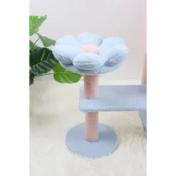 Racxily 71 Inch Flower Cat Tree With Large Condo Removable Flower Cushion And Hammock