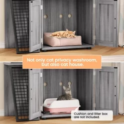 Modern Double Layer Hidden Litter Box Enclosure With Platform，Villa Cabinet With Ladder, Cat Washroom -BlueBuffalo Sales Store GUEST 995606ab f452 4071 a169 46d55b04f8ec 1