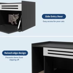 Modern Hidden Cat Litter Cabinet Furniture - Flip-Down Opening Enclosure W/Ventilation, Dog-Proof Design & End Table Function -BlueBuffalo Sales Store GUEST 9a2f1f3f 9574 4ab2 9f6c 69635b45b8c3 1