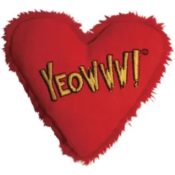Hearrrt Attack Pack: 3x Yeowww! 100% Organic Catnip Heart Cat Toys, Each With A Different Phrase