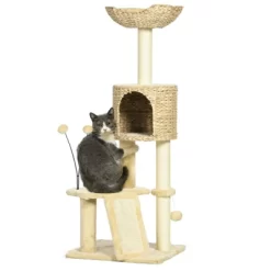 FURNIinspire 45" Cat Tree For Indoor Cats, Tower With Scratching Posts, Ramp, Condo, Toy Balls, Platforms, Bed, Ramp, Beige, 17.75"*15.75"*45.75" -BlueBuffalo Sales Store GUEST 9b754229 df9d 450a 9e73 7016a289d386